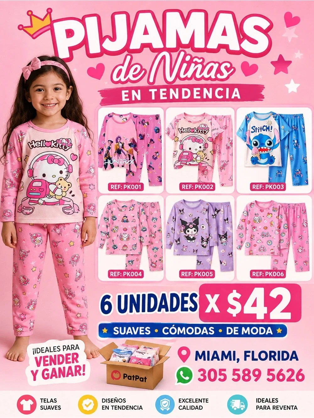 Girls Pink Hello Kitty Pajama Set - Long Sleeve Two-Piece
